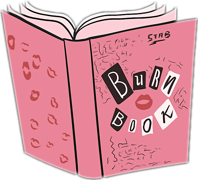 burn book pink mean meangirls sticker by callmetwentythree