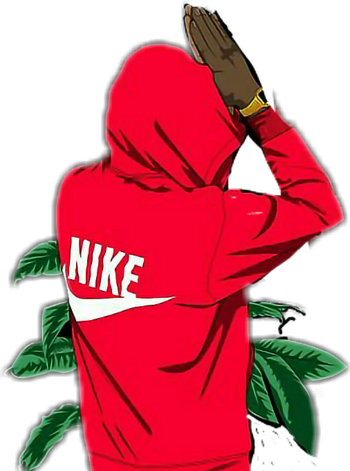 savage nike red plants green sticker by @alexaaa02
