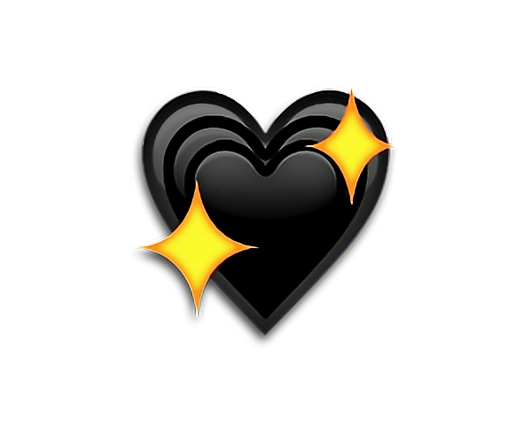 heart black blackheart stars yellow sticker by @_olexy_