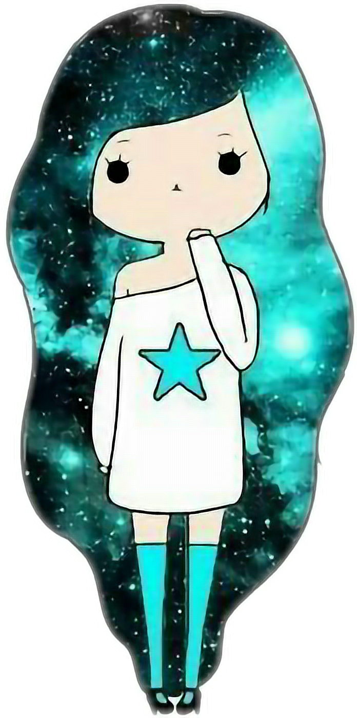 galaxy azul blue girl tumblr sticker by @_ferchis_