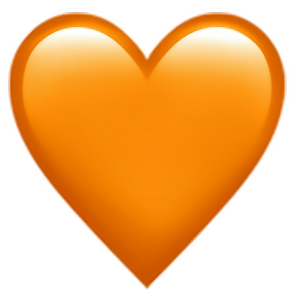 Orangeheartemoji Orange Heart Emoji Sticker By Denielred