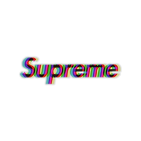 supreme supremelogo glitch black sticker by @shistercoups