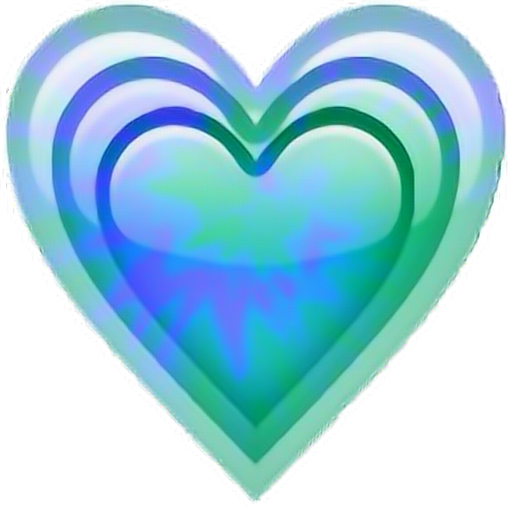 blue green emoji heart freetoedit sticker by @satanicbarbie